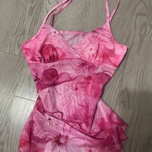 Floral Pink Sleeveless Top